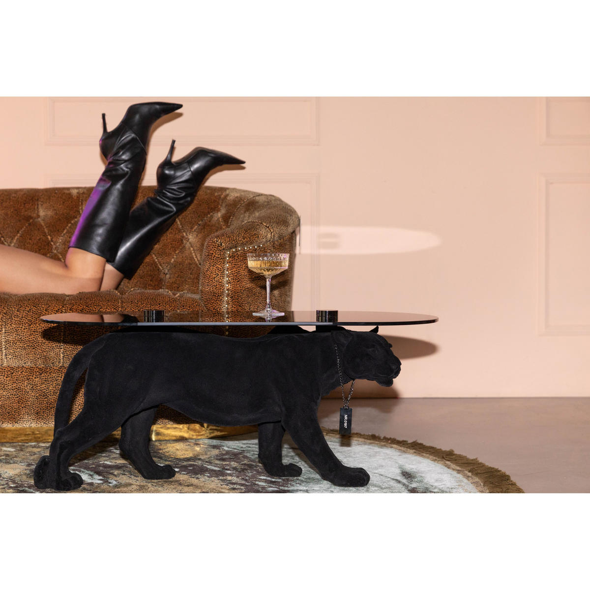 COUCHTISCH Dope As Hell Panther Schwarz - Schwarz, Naturmaterialien (90/40/42cm) - Bold Moneky