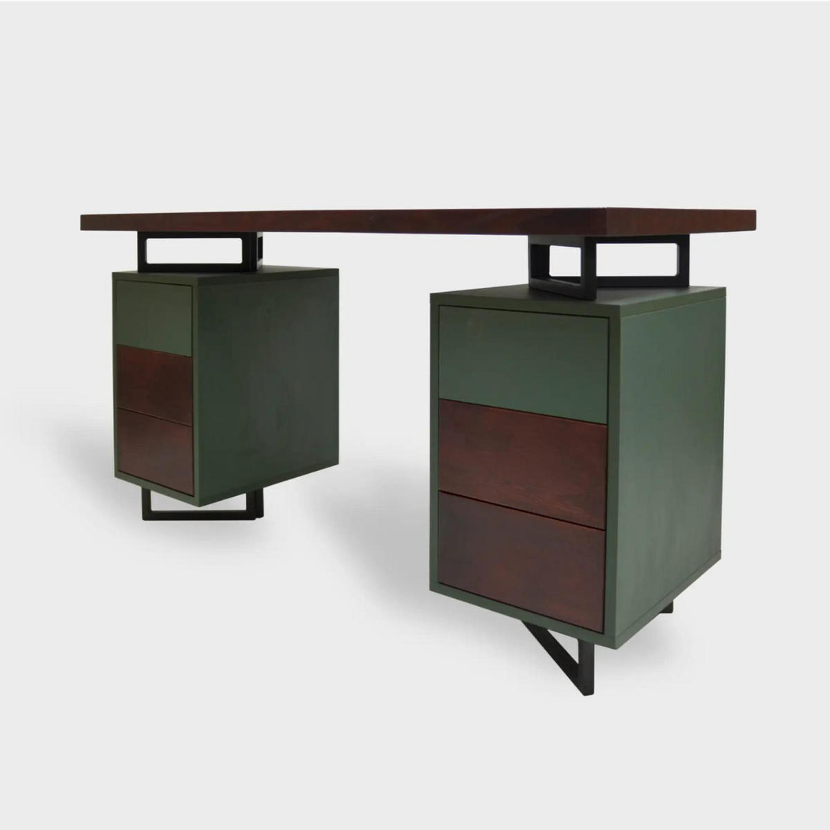 EICHENHOLZSCHREIBTISCH mit Containern für das Arbeitsbüro oder die Kanzlei NORD - Eichefarben, Holz (60/140/75cm) - Rawood Furniture