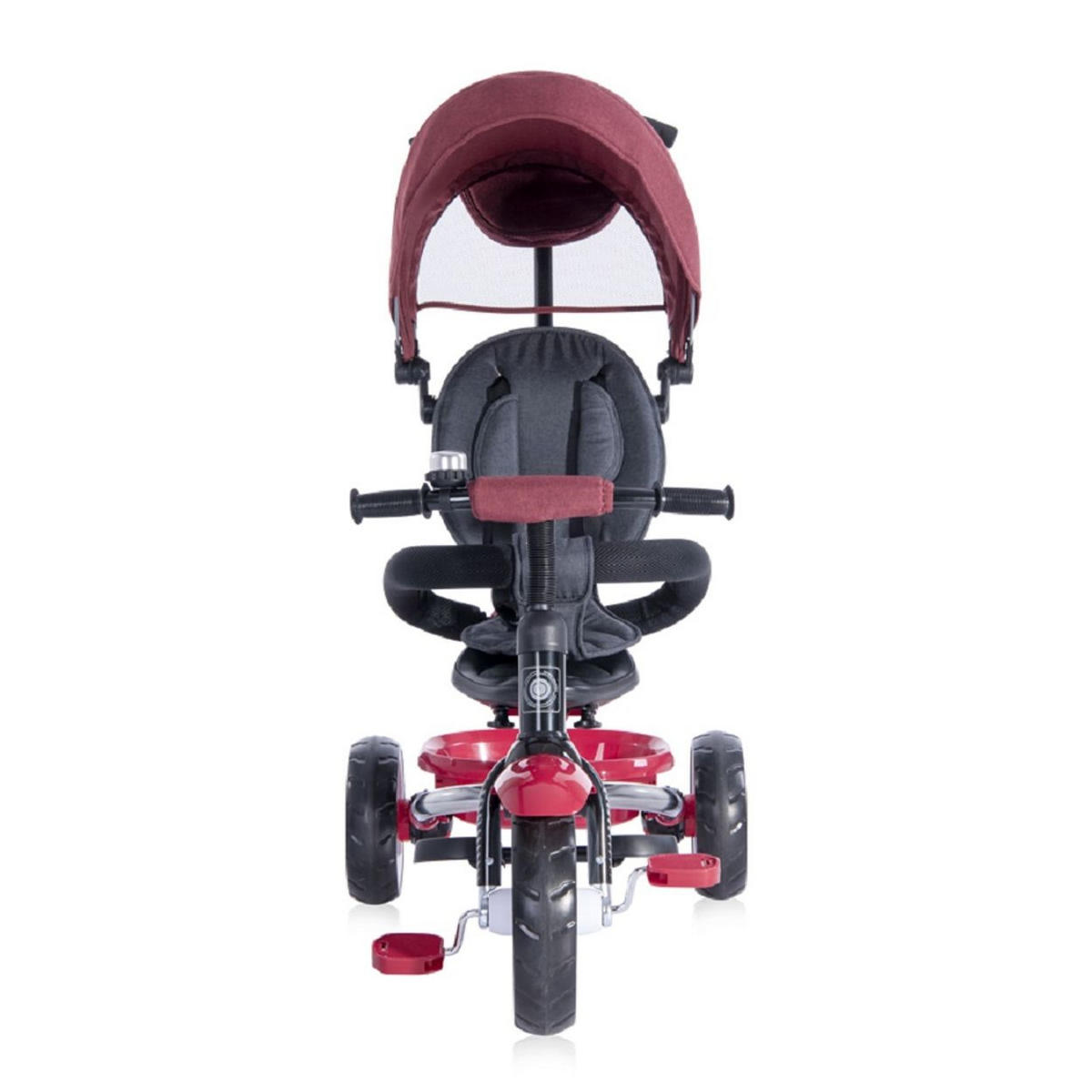 DREIRAD Moovo dunkelrot EVA-Reifen faltbar Lenkstange Becherhalter verstellbar - Rot, Metall (120/55/104cm) - Lorelli