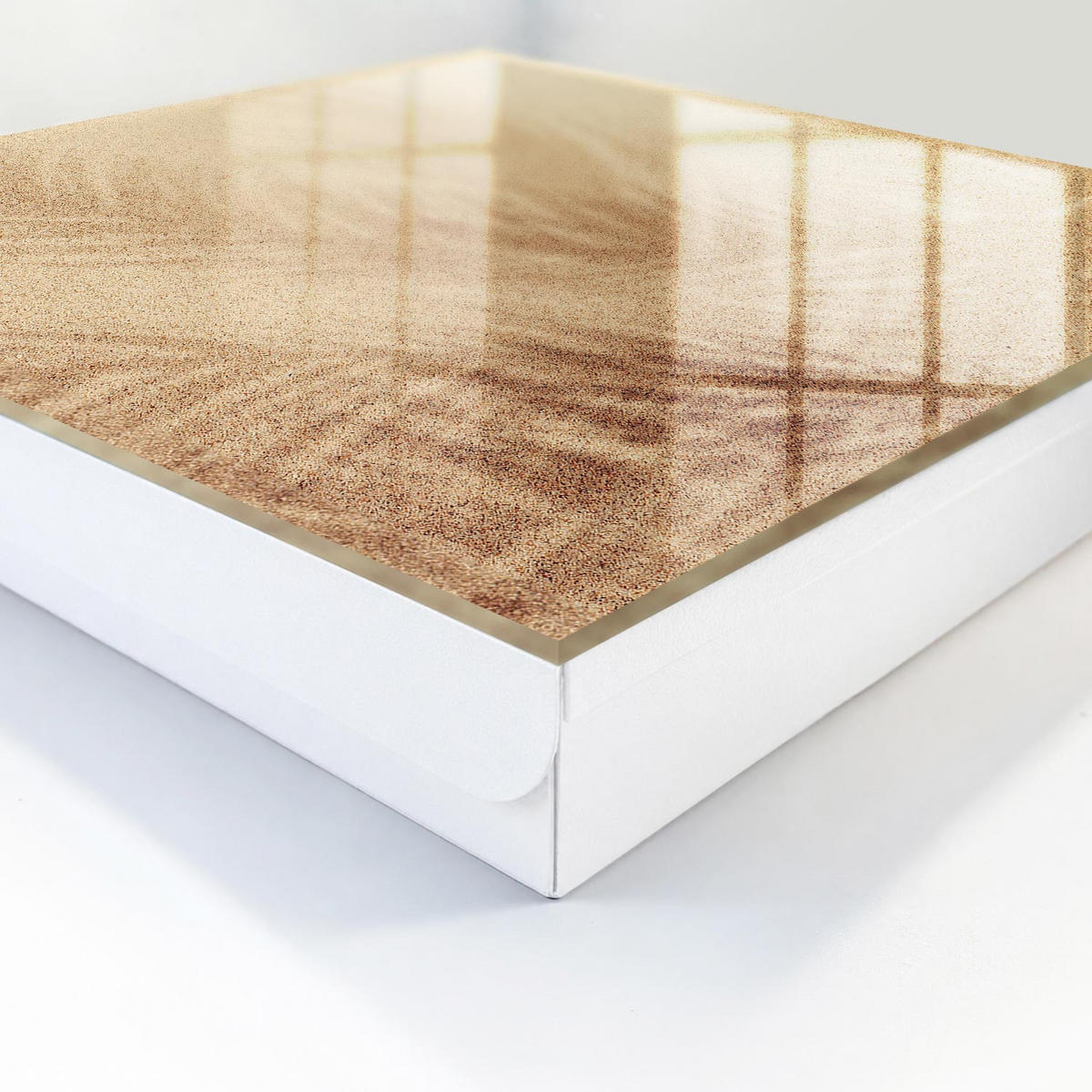 SCHLÜSSELBOX Weiß 30x30 cm – Türöffnung nach rechts - Schaumspuren - Beige, Metall (30/30/5cm) - TULUP
