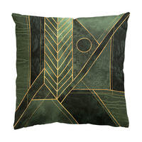 DEKOKISSEN Geometrische Formen Smaragd Gold 40/40 cm - Grün, Textil (40/40/10cm) - Bilderwelten