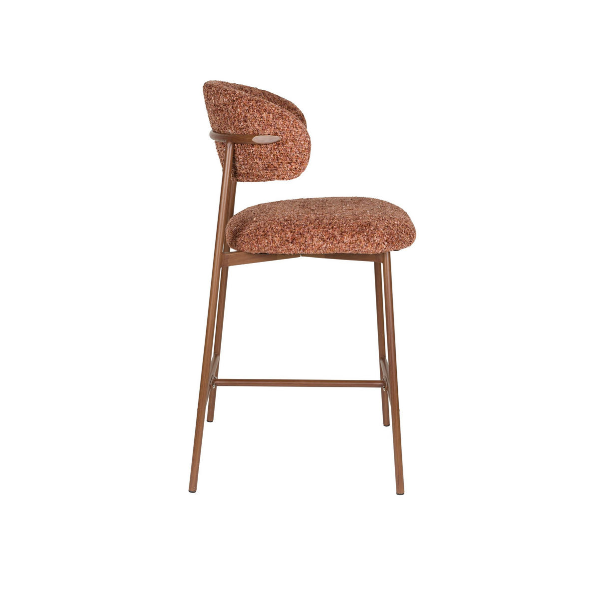 BARHOCKER Claes mit Rückenlehne 65 cm Terra - 2 er Set - Rot, Kunststoff (44/94/51cm)
