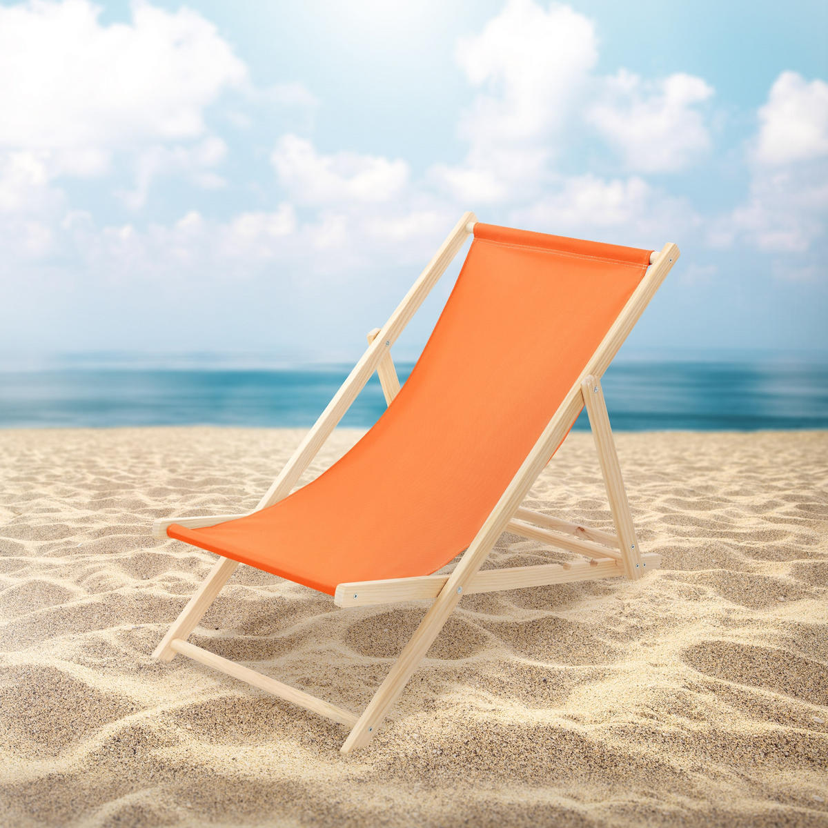 LIEGESTUHL Orange - Orange, Holz (57.5/83/100cm) - ECD-Germany