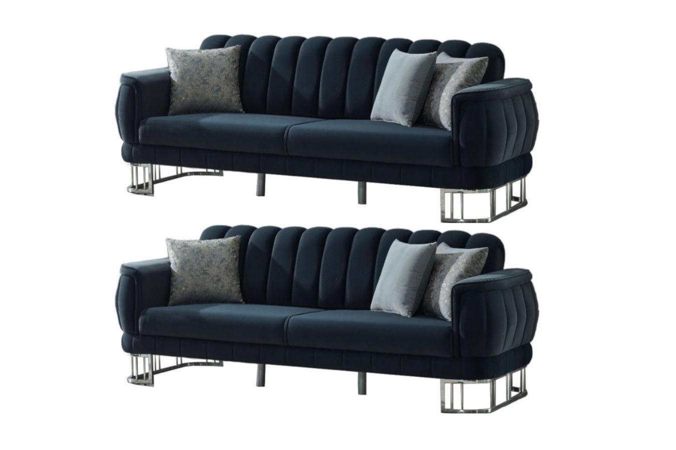 SITZGARNITUR Apollon Anthrazit Stellvariante:3+2 - Anthrazit, Holz/Textil (230/85/95cm) - Villa Möbel