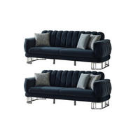 SITZGARNITUR Apollon Anthrazit Stellvariante:3+3 - Anthrazit, Holz/Textil (230/85/95cm) - Villa Möbel