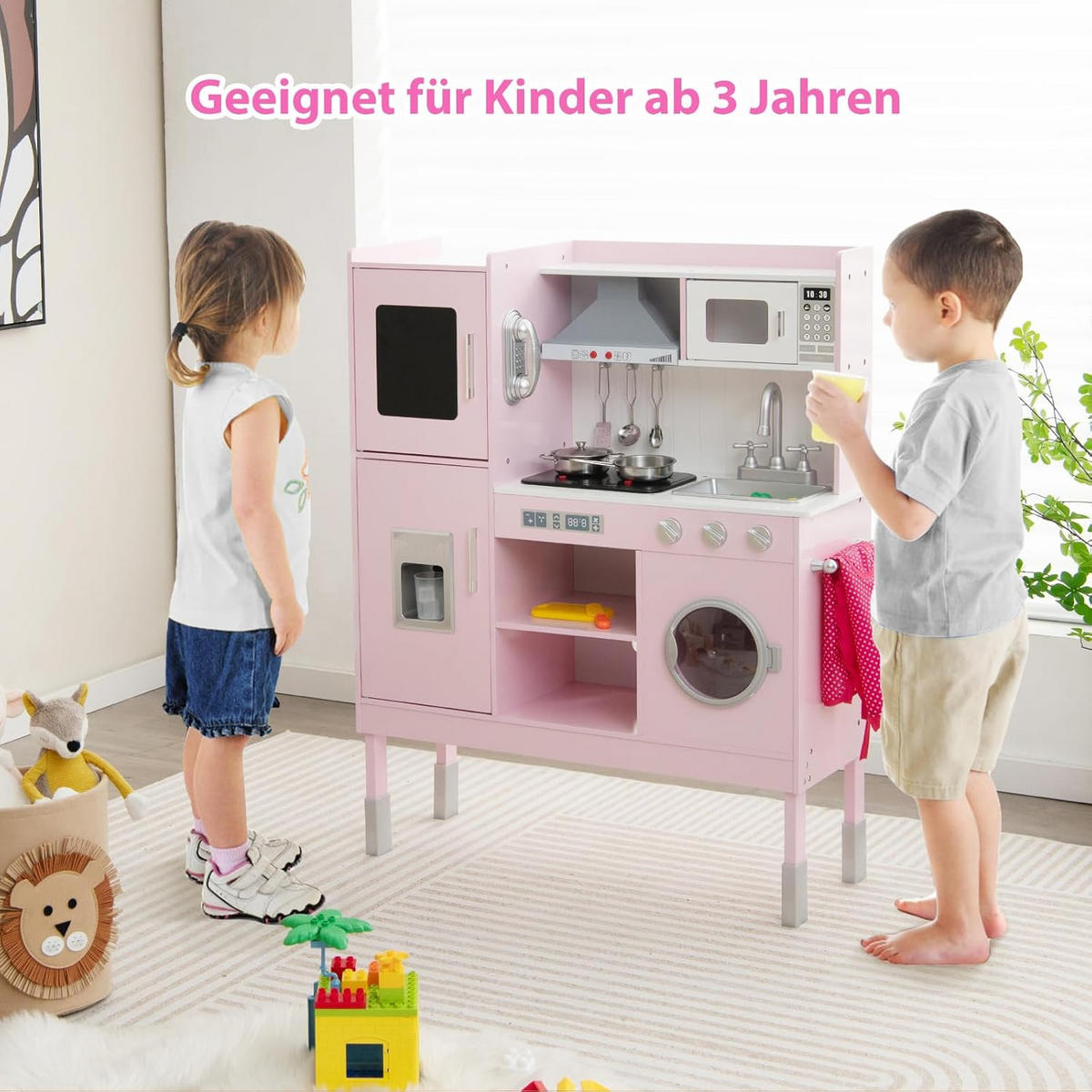 KOCH Spielset Für Kinder Pink - Pink, Holz (29/103/83cm) - COSTWAY