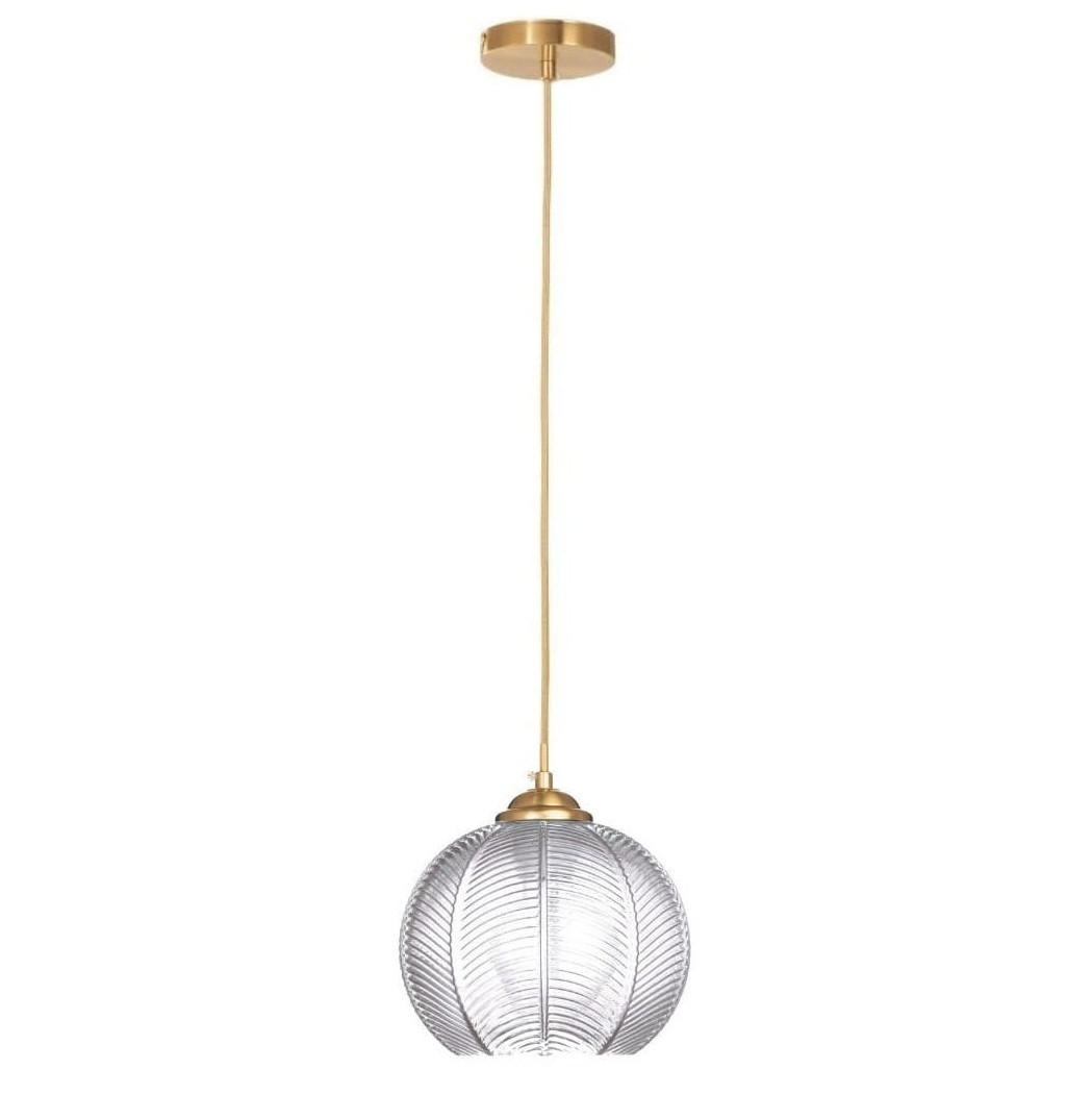 PENDELLEUCHTE Paris - Transparent/Goldfarben, Glas/Metall (19/19/110cm) - kiki design