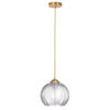 PENDELLEUCHTE Paris - Transparent/Goldfarben, Glas/Metall (19/19/110cm) - kiki design