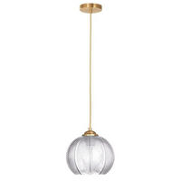 PENDELLEUCHTE Paris - Transparent/Goldfarben, Glas/Metall (19/19/110cm) - kiki design
