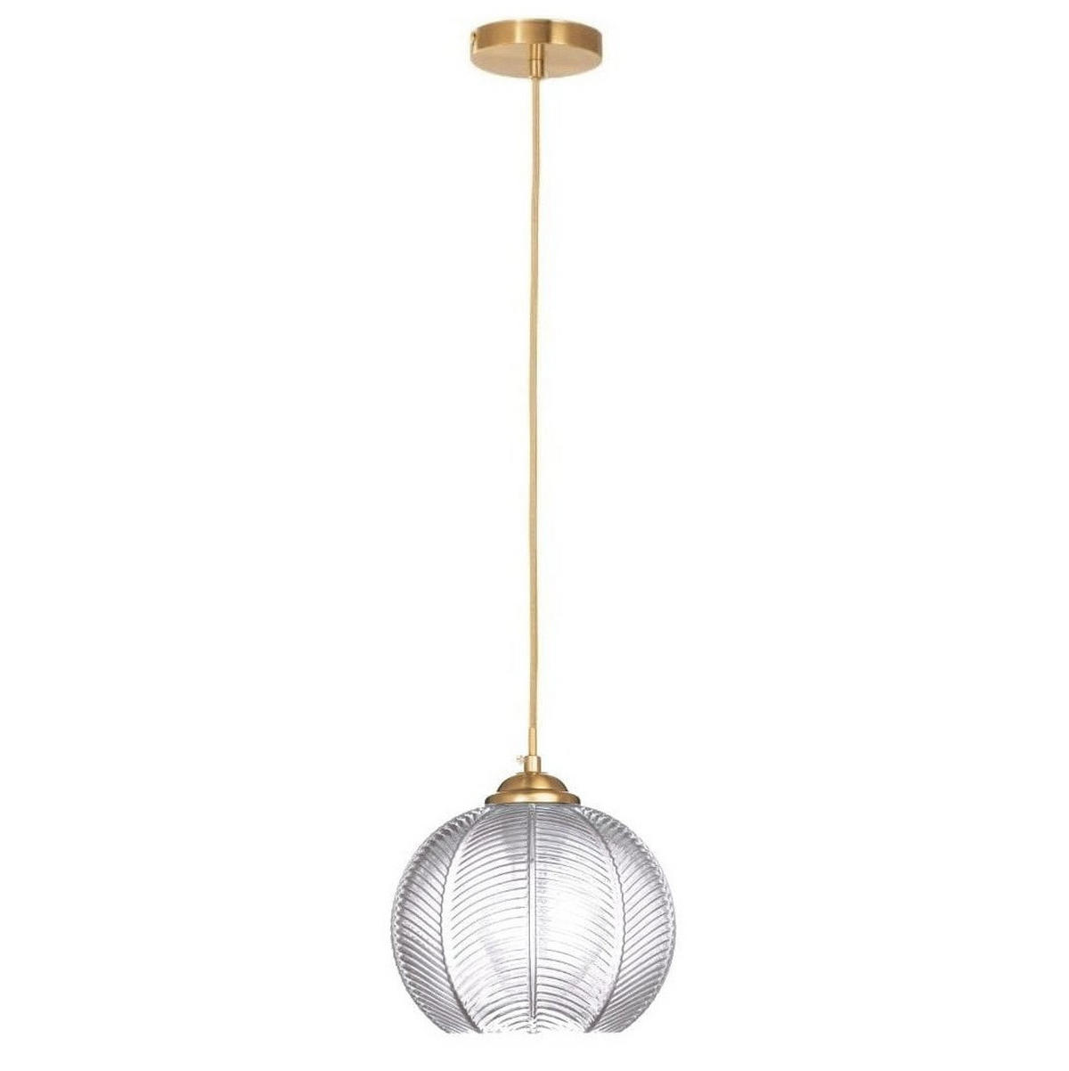 PENDELLEUCHTE Paris - Transparent/Goldfarben, Glas/Metall (19/19/110cm) - kiki design