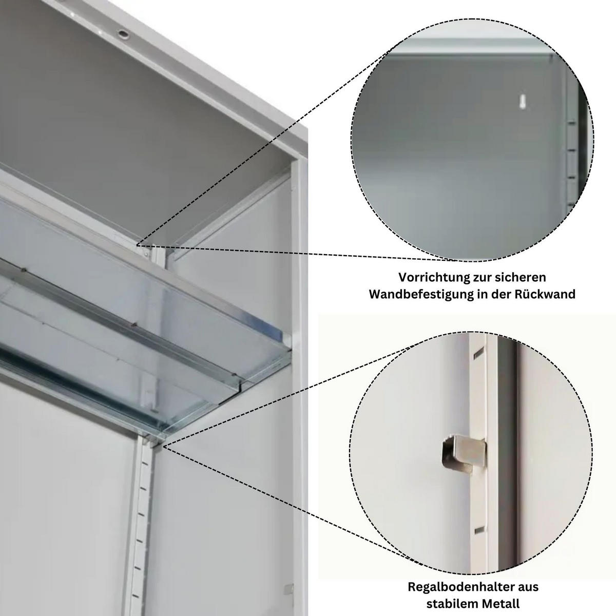 STAHLSCHRANK Bee mit 6 verzinkten Fachböden 195x120x60 cm Korpusfarbe Lichtgrau Frontfarbe Anthrazit - Anthrazit, Metall (120/195/60cm)