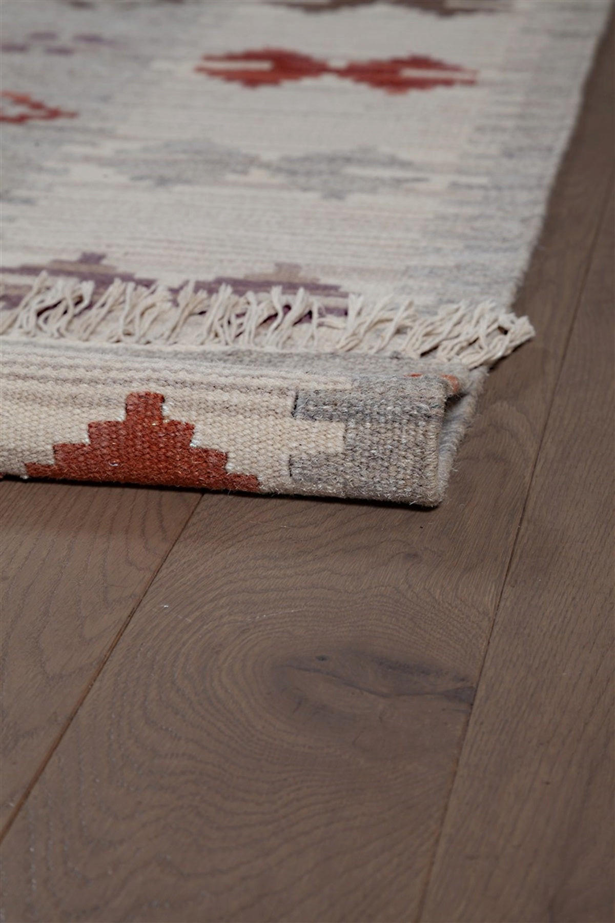 TEPPICH handgewebt Kelim Orient Wolle ZAGRA Rot 160 x 230 cm - Rot, Naturmaterialien (160/230cm) - Novatrend