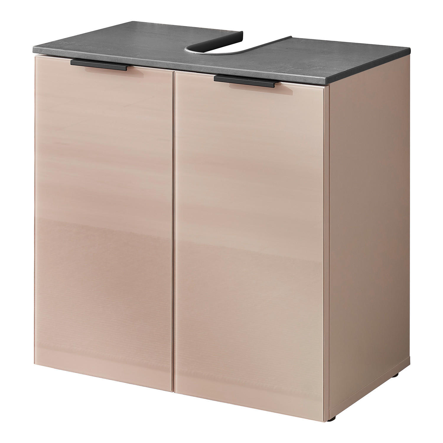 WASCHBECKENUNTERSCHRANK 2 Türen - Kaschmir - Kaschmir, Glas/Holzwerkstoff (60/60/35cm) - home24