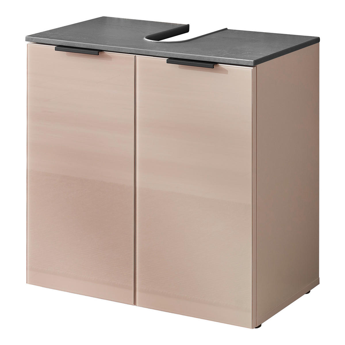 WASCHBECKENUNTERSCHRANK 2 Türen - Kaschmir - Kaschmir, Glas/Holzwerkstoff (60/60/35cm) - home24