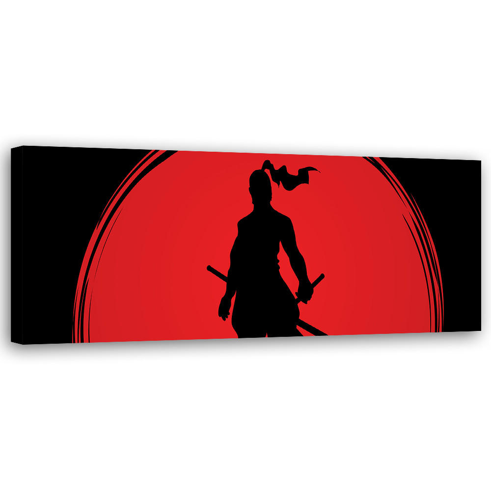 WANDBILD samurai japan sonne - Rot, Textil (90/30cm) - Feeby