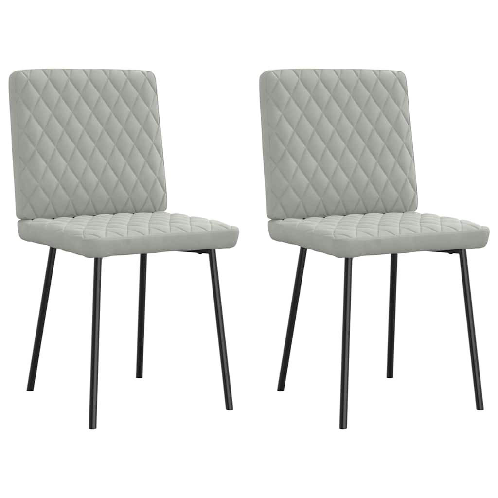 ESSZIMMERSTÜHLE 2 Stk. Hellgrau Samt 45*54*83cm - Grau, Metall (45/83/54cm) - ZMH