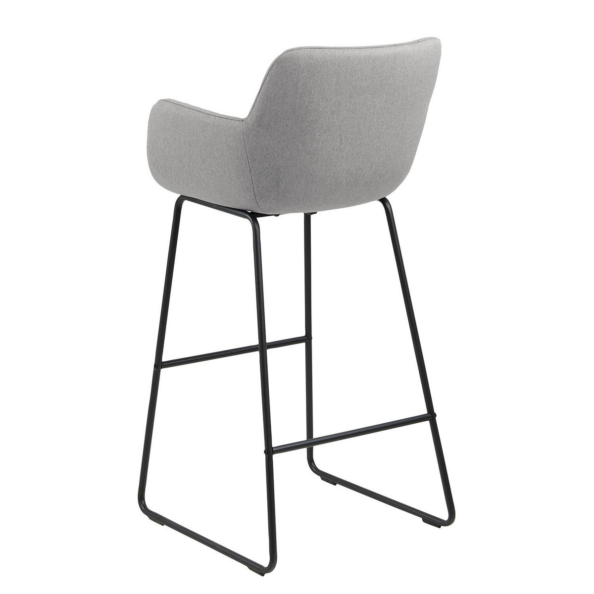 BARSTUHL - 2er-Set - Webstoff / Metall - Hellgrau, Textil/Metall (52/100/53cm) - home24