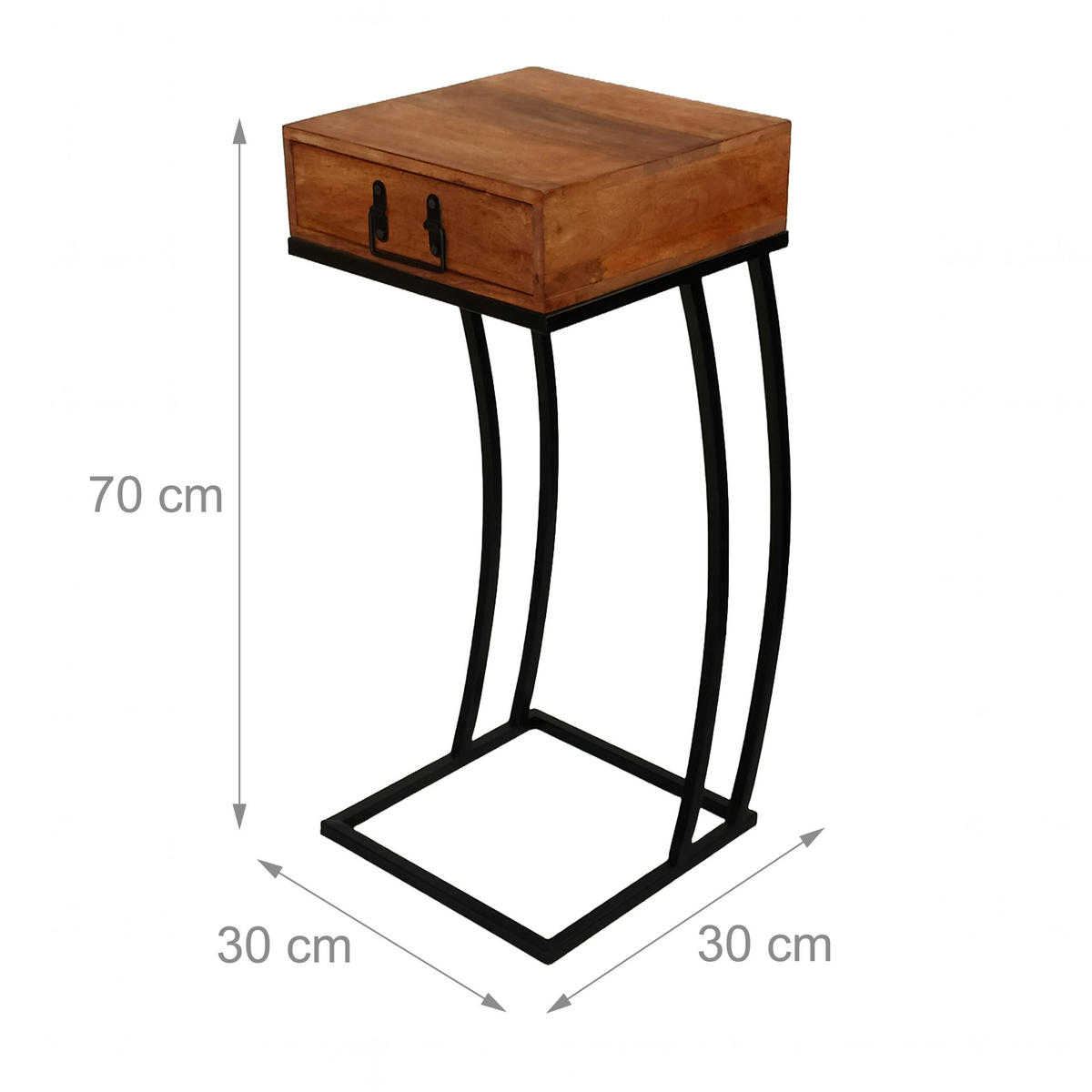 BEISTELLTISCH - Multicolor, Holz/Metall (30/30/70cm) - Relaxdays