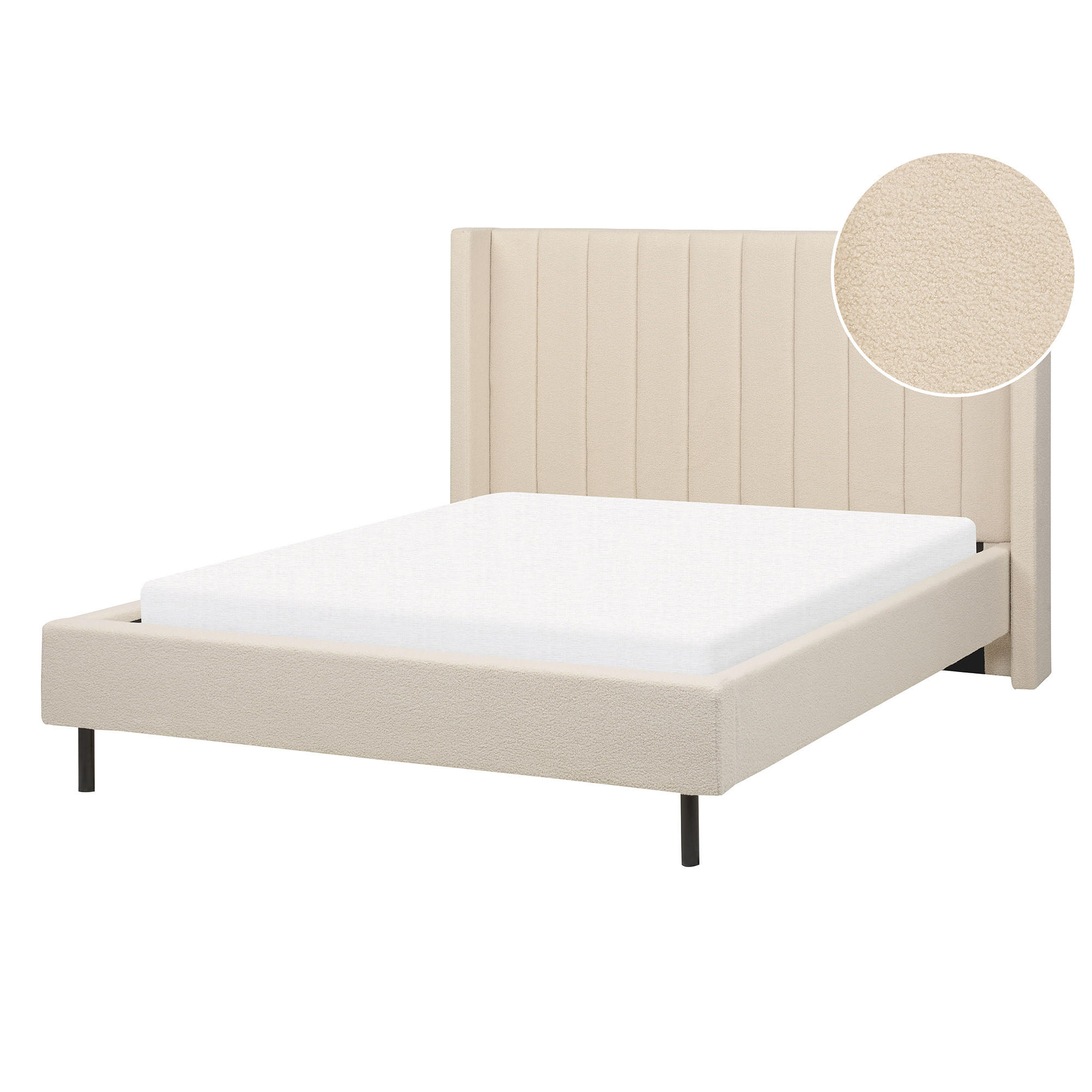 POLSTERBETT mit Lattenrost 140x200 cm Beige Villette - Beige, Textil (140/200cm) - Beliani