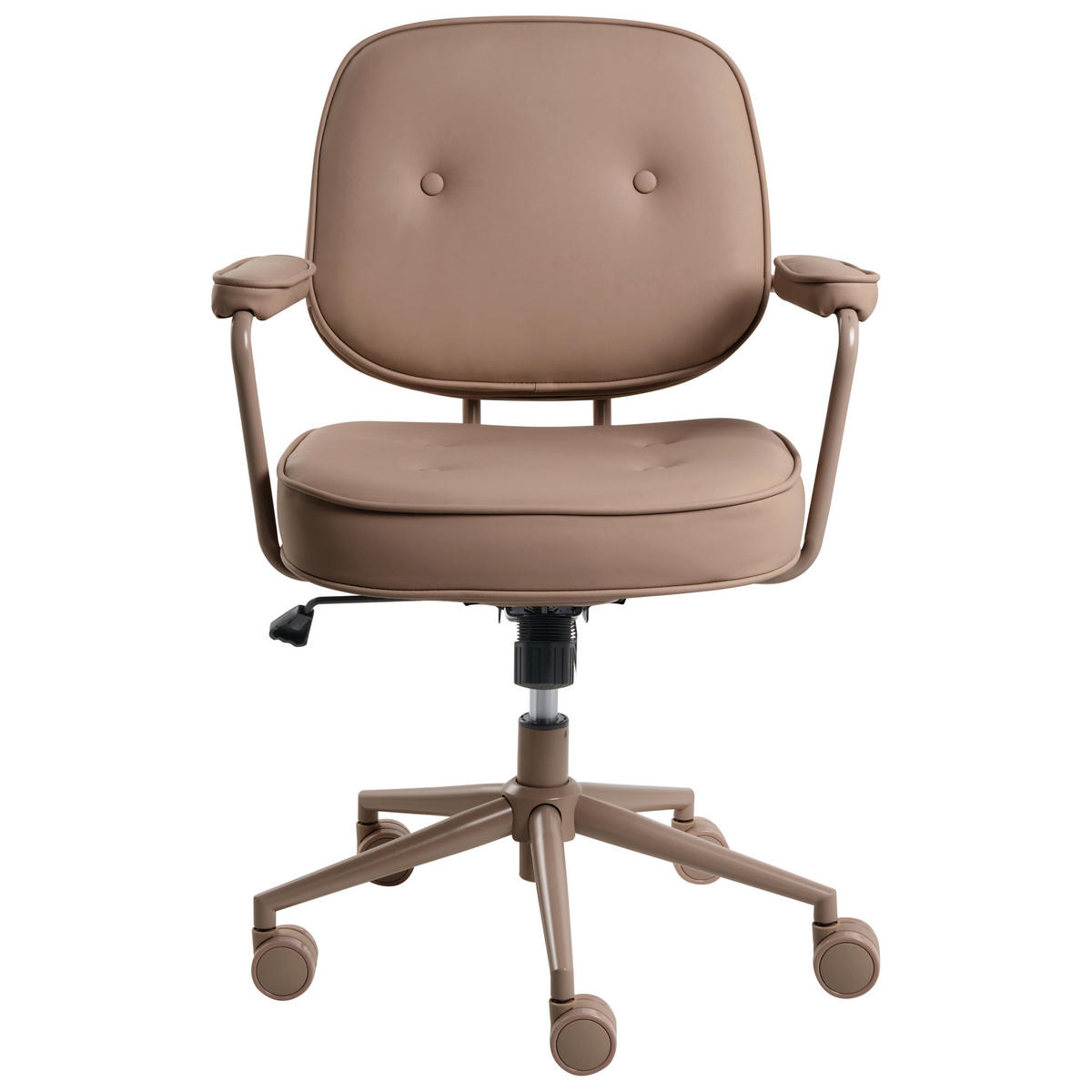 SCHREIBTISCHSTUHL Kunstleder Hellbraun Paramus - Hellbraun, Kunststoff (60/81/65cm) - Beliani