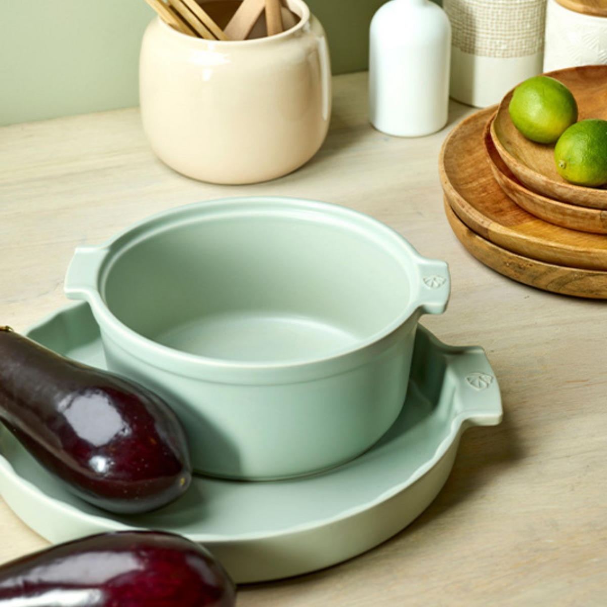 SOUFFLÉ-SCHALE Keramik Appolia 22cm Salbeigrün Spülmaschinenfest - Grün, Keramik (217/24/9.7cm) - PEUGEOT