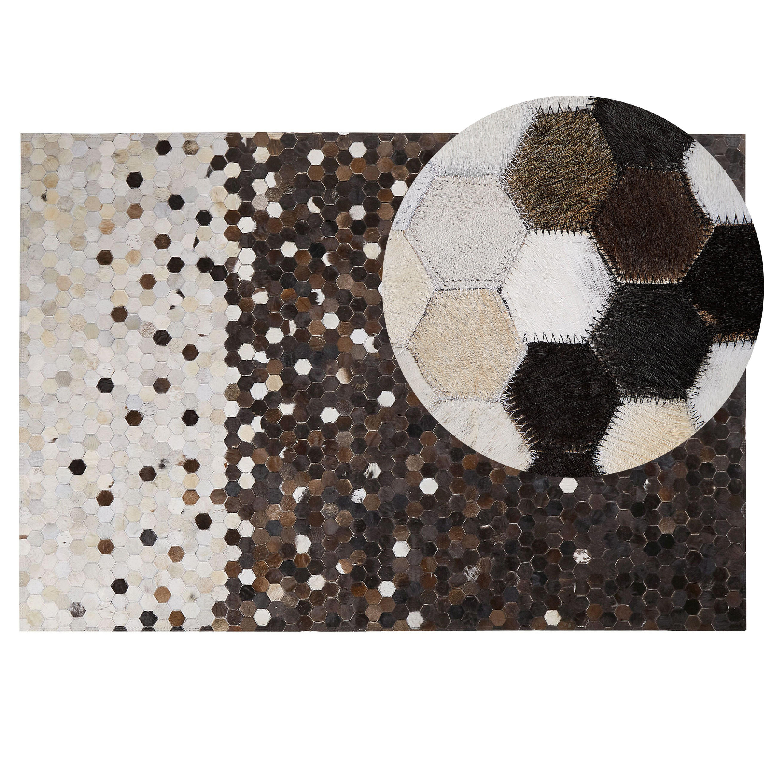 KURZFLOR-TEPPICH Eyim 200/140 cm - Braun, Fell (140/200cm) - Beliani