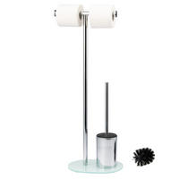 STAND-WC-GARNITUR, weiß, Edelstahl - Weiß, Metall (28.5/72.5/12cm) - bremermann