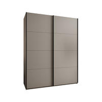 SCHWEBETÜRENSCHRANK 245,5/200/64 2-türig - Kaschmir/Schwarz, Holz/Metall (200/245/64cm) - Abiks Möbel