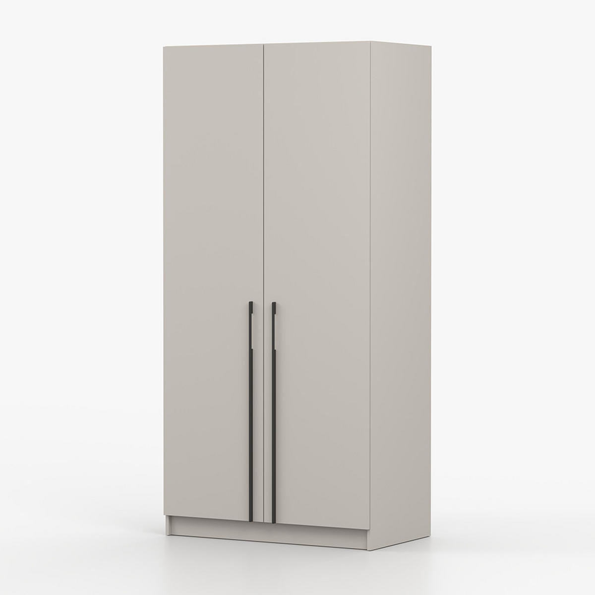 DREHTÜRENSCHRANK ROSA 2D 100/210/55, 2-türig, Kaschmir - Kaschmir/Schwarz, Holzwerkstoff (100/210/55cm) - imoebel24