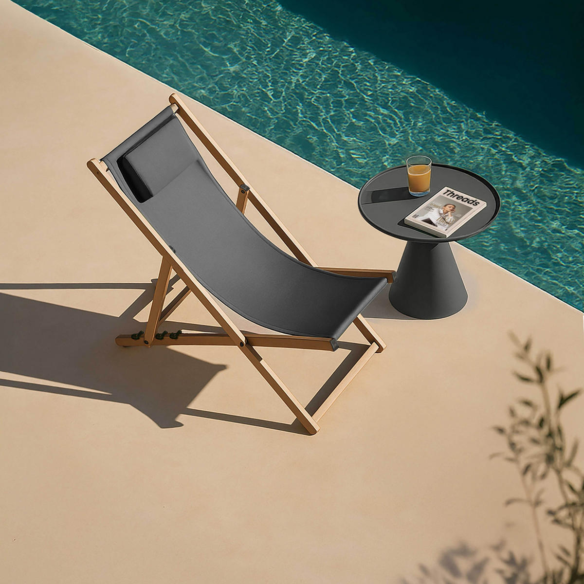 LIEGESTUHL 2-tlg., Schwarz - Schwarz, Metall (61/74/102cm) - Oviala