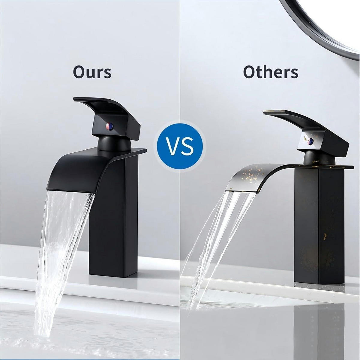 WASCHTISCHARMATUR Wasserfall Schwarz matt 114 mm - Schwarz, Metall (11.5/14.4/18.3cm)