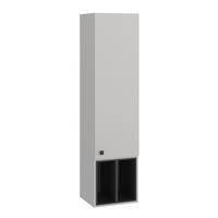 BADSCHRANK Gerta Grau 37.5 x 150 cm mit Tür und offenen Fächern - Grau, Holzwerkstoff (37.5/150/35cm) - Vicco