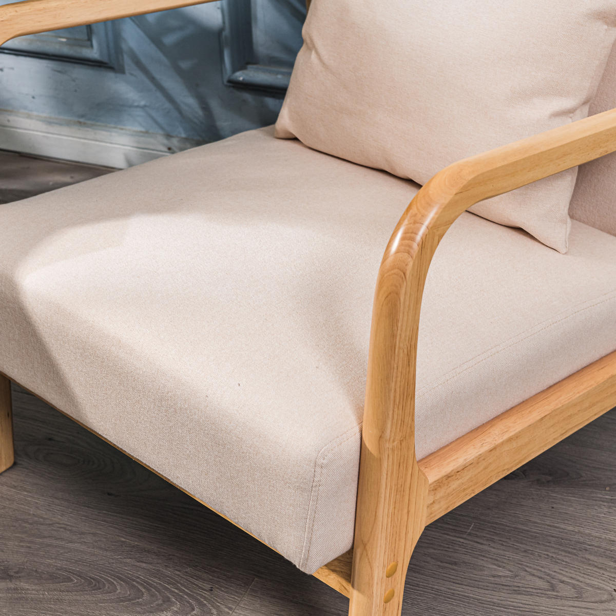 SESSEL Holz Beige - Beige, Holz (64/74/80cm) - Nordlys