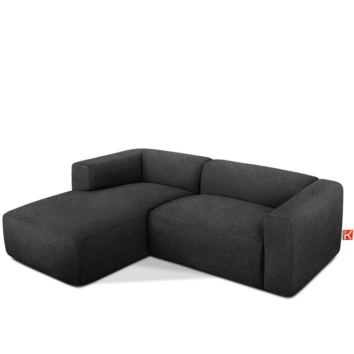 ECKSOFA LINKS BUFFO, Dunkelgrau - Dunkelgrau, Holz/Holzwerkstoff (225/176cm) - KONSIMO®