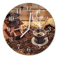 WANDUHR fi30 cm - Kaffeebohnen - Braun, Glas (30/30/0.4cm) - TULUP