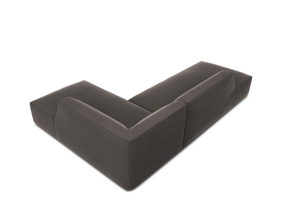 ECKSOFA rechts Ruby aus Samt dunkelgrau 4 Sitzplätze - Dunkelgrau, Textil (180/273cm) - Micadoni