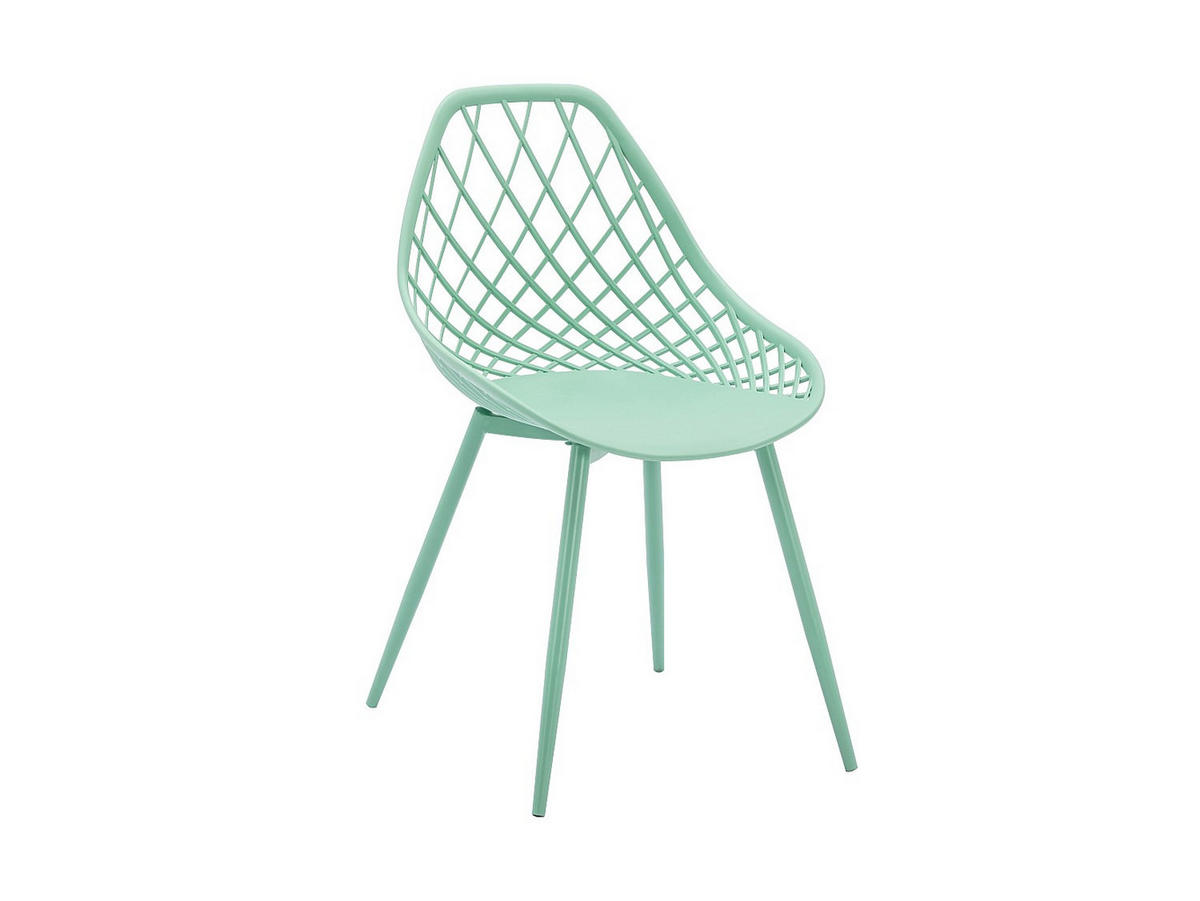 GARTENSTUHL - 54.5cm x 49cm - Polypropylen - mandelgrün - MALAGA - Grün, Metall (54.5/84/49cm) - Vente-Unique