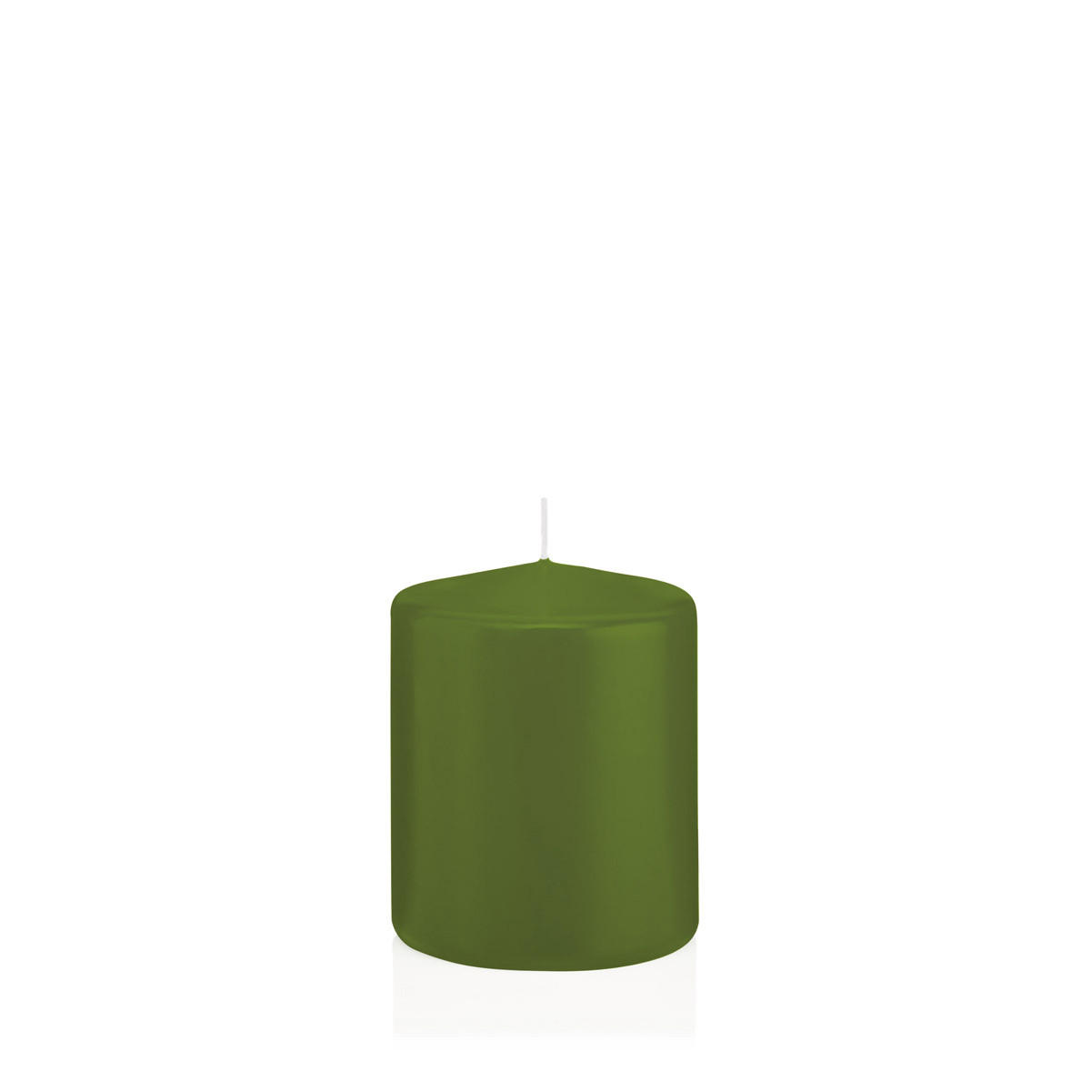 STUMPENKERZEN Olive Ø 78 x 100 mm, 8 Stück - Olivgrün, Paraffin (8/10cm) - Wiedemann Kerzen