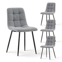 ESSZIMMERSTÜHLE 4er Set Chenille Dunkelgrau - Grau, Textil (44/86/39cm)