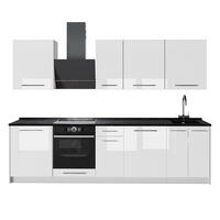 KÖK Fame-Line, Vit högblank/Vit, 280 cm, AP Antracit - Vit/Vit högglans, Träbaserade material (280/206.8/60cm) - Vicco