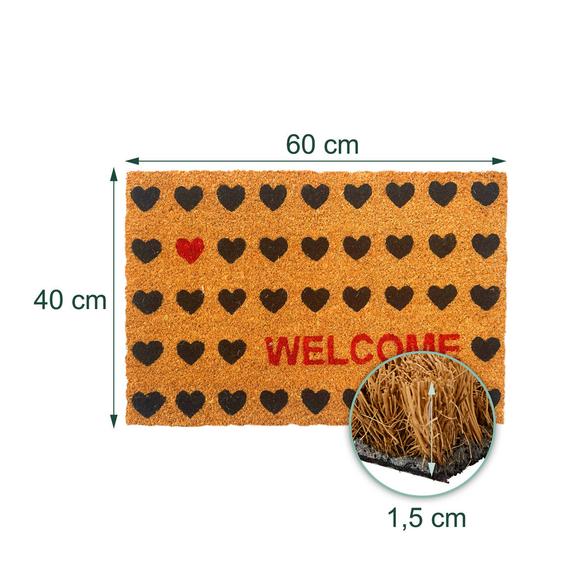 ROHOŽ - viacfarebná, textil/plast (60/40cm) - Relaxdays