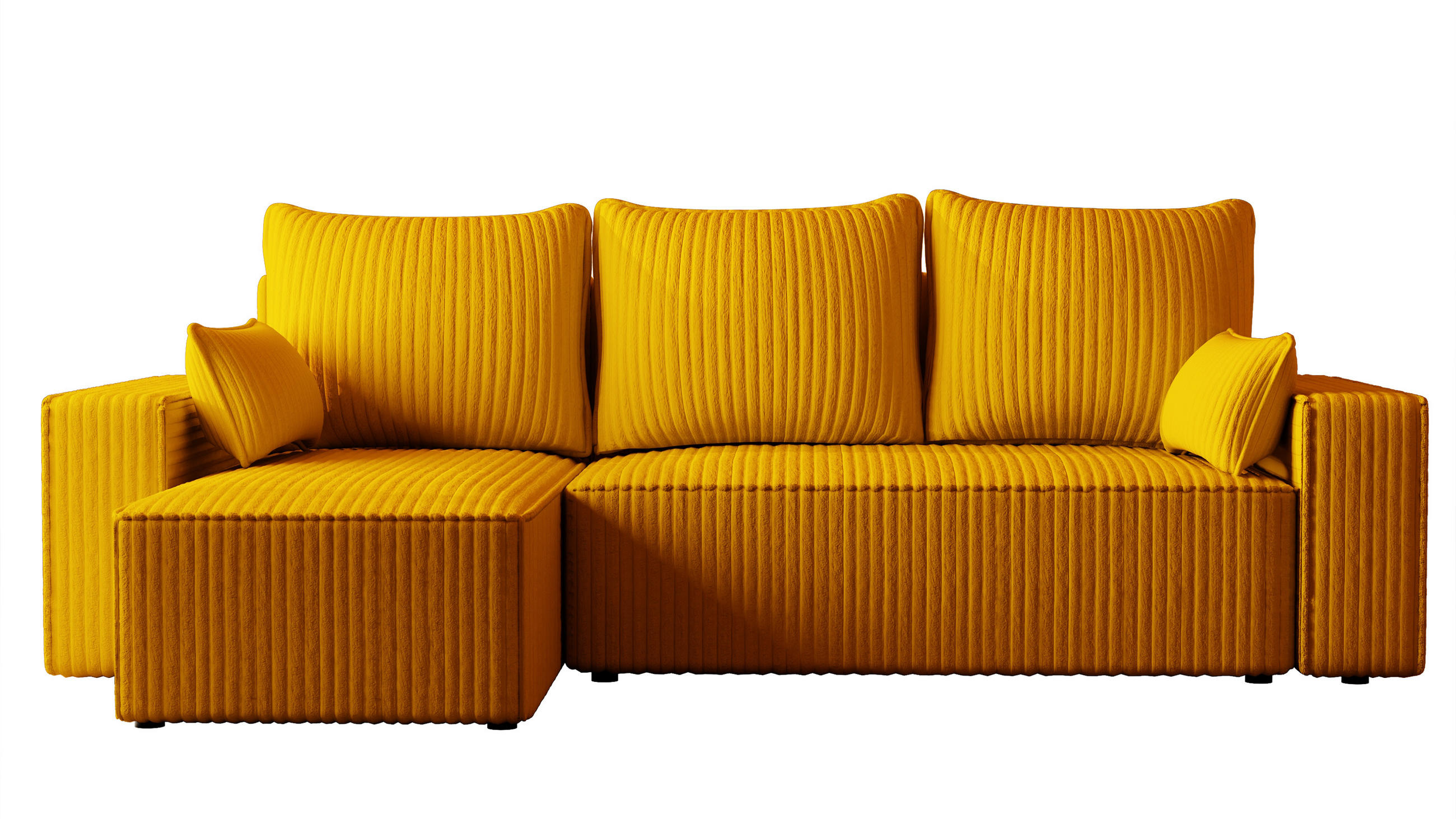 ECKSOFA Tobi mit Bettkasten und Schlaffunktion, L-Form/XL-Form, Cordstoff, Universal - Kupferfarben, Holzwerkstoff (246/145cm) - 4ALL HOME