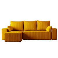 ECKSOFA Tobi mit Bettkasten und Schlaffunktion, L-Form/XL-Form, Cordstoff, Universal - Kupferfarben, Holzwerkstoff (246/145cm) - 4ALL HOME