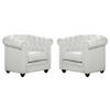 SESSEL 2er-Set - Kunstleder - Weiß - CHESTERFIELD - Weiß, Leder (78/72/82cm) - Vente-Unique