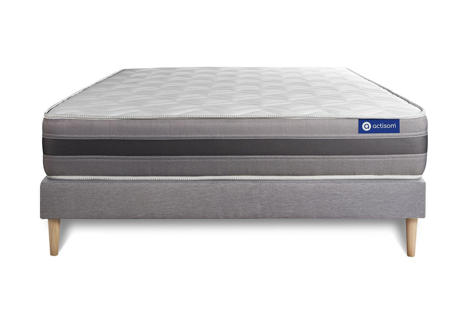 Thumbnail - Actisom Bett, Grau, Holz, H2, Höhe ca. 24 cm, 140x220 cm, Oeko-Tex® Standard 100, Schlafzimmer, Betten