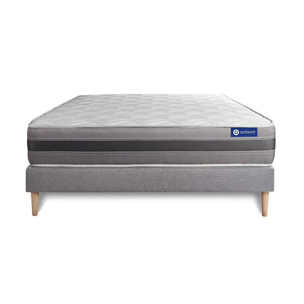 Thumbnail - Actisom Bett, Grau, Holz, H2, Höhe ca. 24 cm, 180x190 cm, Oeko-Tex® Standard 100, Schlafzimmer, Betten