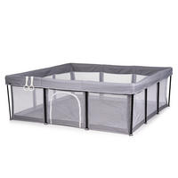LAUFSTALL Easy grau 180 x 180 cm, Tasche, 2 Ringe, faltbar, Schlupfloch, Reißverschluss - Grau, Metall (180/62/180cm) - Chipolino