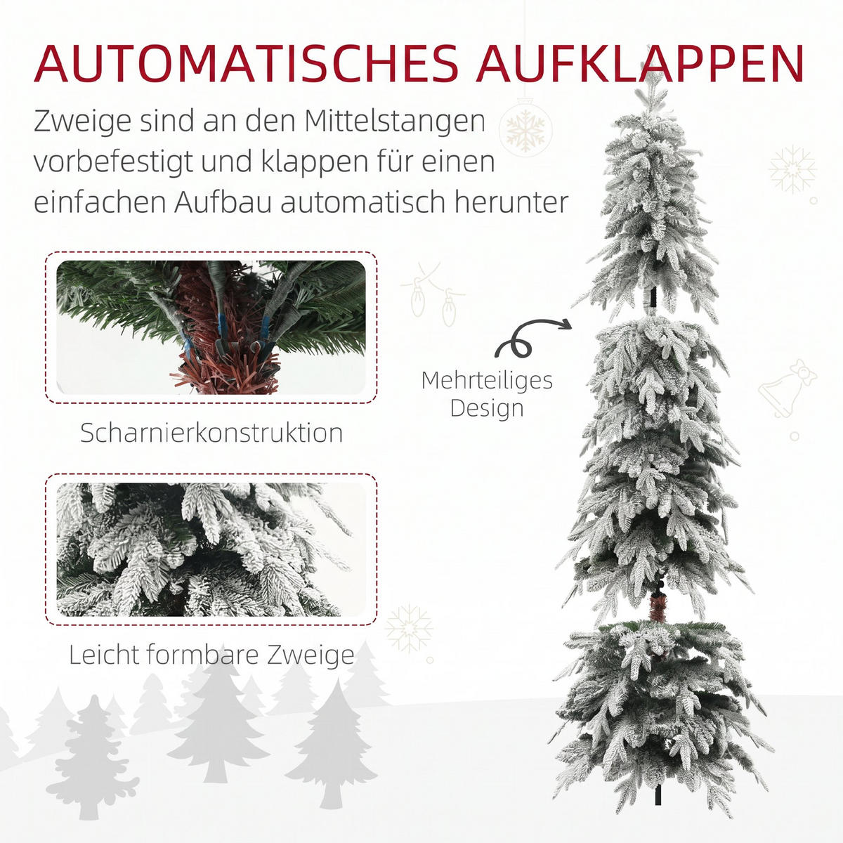 WEIHNACHTSBAUM Stahl PE Grün - Grün, Kunststoff (210cm) - HOMCOM