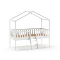 HAUSBETT mit Leiter Kapua 209x202x120 aus Massivholz in Weiß - Weiß, Holz (90/200cm) - 58aufmkessel