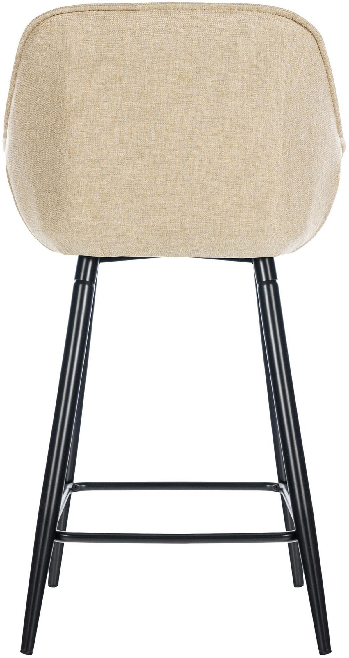 BARHOCKER 2er Set Gibal Stoff creme - Schwarz/Naturfarben, Textil/Metall (54/93.5/57.5cm) - TPFLiving
